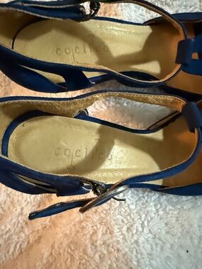 COCLICO Navy Suede Strappy Women's Heels